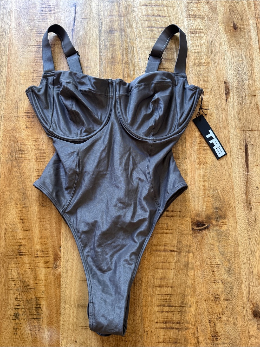 TA3 Gray Pewter HI CUT LIFTY SWIMSUIT SWIM ONE PIECE TA3020 SMALL REG LONG H I